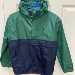 Polo Ralph Lauren boys size medium windbreaker jacket in navy and green